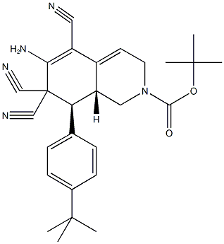 tert-butyl 6-amino-8-(4-tert-butylphenyl)-5,7,7-tricyano-3,7,8,8a-tetrahydro-2(1H)-isoquinolinecarboxylate Struktur