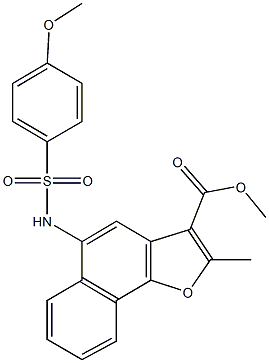 methyl 5-{[(4-methoxyphenyl)sulfonyl]amino}-2-methylnaphtho[1,2-b]furan-3-carboxylate Struktur