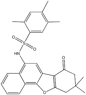 N-(9,9-dimethyl-7-oxo-7,8,9,10-tetrahydronaphtho[1,2-b][1]benzofuran-5-yl)-2,4,5-trimethylbenzenesulfonamide Struktur