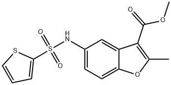 methyl 2-methyl-5-[(2-thienylsulfonyl)amino]-1-benzofuran-3-carboxylate Struktur