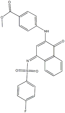 methyl 4-[(4-{[(4-fluorophenyl)sulfonyl]imino}-1-oxo-1,4-dihydro-2-naphthalenyl)amino]benzoate Struktur