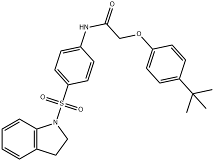 2-(4-tert-butylphenoxy)-N-[4-(2,3-dihydro-1H-indol-1-ylsulfonyl)phenyl]acetamide Struktur