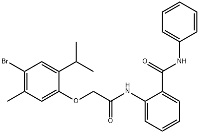 2-{[(4-bromo-2-isopropyl-5-methylphenoxy)acetyl]amino}-N-phenylbenzamide Struktur