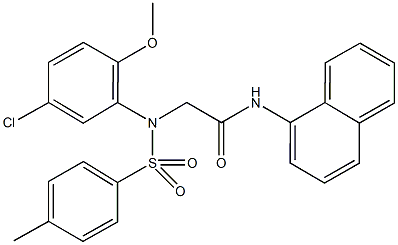 2-{5-chloro-2-methoxy[(4-methylphenyl)sulfonyl]anilino}-N-(1-naphthyl)acetamide Struktur