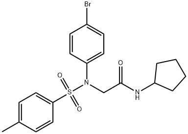 2-{4-bromo[(4-methylphenyl)sulfonyl]anilino}-N-cyclopentylacetamide Struktur