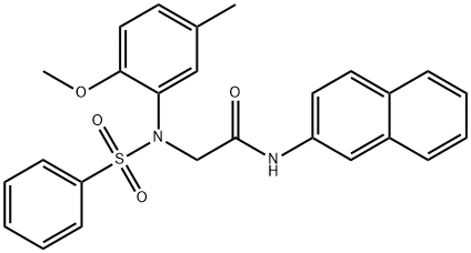 2-[2-methoxy-5-methyl(phenylsulfonyl)anilino]-N-(2-naphthyl)acetamide Struktur