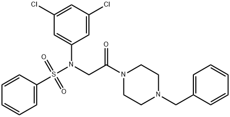 N-[2-(4-benzylpiperazin-1-yl)-2-oxoethyl]-N-(3,5-dichlorophenyl)benzenesulfonamide Struktur