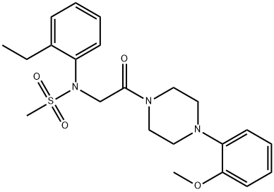 N-(2-ethylphenyl)-N-{2-[4-(2-methoxyphenyl)-1-piperazinyl]-2-oxoethyl}methanesulfonamide Struktur