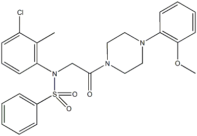 N-(3-chloro-2-methylphenyl)-N-{2-[4-(2-methoxyphenyl)piperazin-1-yl]-2-oxoethyl}benzenesulfonamide Struktur