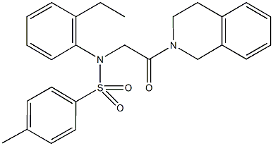 N-[2-(3,4-dihydro-2(1H)-isoquinolinyl)-2-oxoethyl]-N-(2-ethylphenyl)-4-methylbenzenesulfonamide Struktur