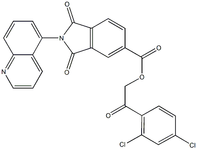 2-(2,4-dichlorophenyl)-2-oxoethyl 1,3-dioxo-2-quinolin-5-ylisoindoline-5-carboxylate Struktur