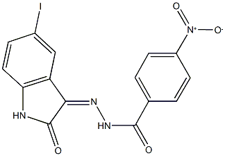 4-nitro-N'-(5-iodo-2-oxo-1,2-dihydro-3H-indol-3-ylidene)benzohydrazide Struktur