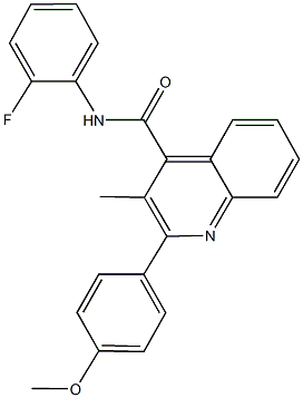 N-(2-fluorophenyl)-2-(4-methoxyphenyl)-3-methyl-4-quinolinecarboxamide Struktur