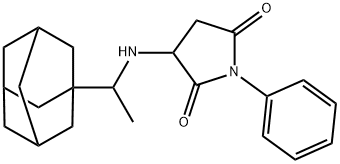 3-{[1-(1-adamantyl)ethyl]amino}-1-phenyl-2,5-pyrrolidinedione Struktur