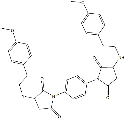 3-{[2-(4-methoxyphenyl)ethyl]amino}-1-[4-(3-{[2-(4-methoxyphenyl)ethyl]amino}-2,5-dioxo-1-pyrrolidinyl)phenyl]-2,5-pyrrolidinedione Struktur