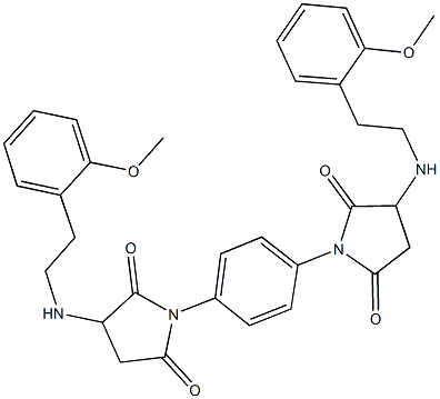 3-{[2-(2-methoxyphenyl)ethyl]amino}-1-[4-(3-{[2-(2-methoxyphenyl)ethyl]amino}-2,5-dioxo-1-pyrrolidinyl)phenyl]-2,5-pyrrolidinedione Struktur