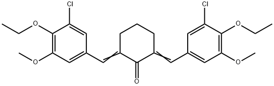 2,6-bis(3-chloro-4-ethoxy-5-methoxybenzylidene)cyclohexanone Struktur