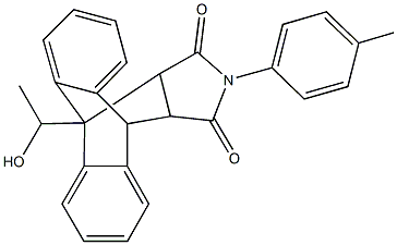 1-(1-hydroxyethyl)-17-(4-methylphenyl)-17-azapentacyclo[6.6.5.0~2,7~.0~9,14~.0~15,19~]nonadeca-2,4,6,9,11,13-hexaene-16,18-dione Struktur