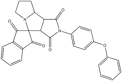 2-(4-phenoxyphenyl)hexahydro-1,1',3,3'(2H,2'H,4H)-tetraoxospiro(pyrrolo[3,4-a]pyrrolizine-4,2'-[1'H]-indene) Struktur