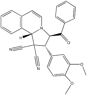 3-benzoyl-2-(3,4-dimethoxyphenyl)-2,3-dihydropyrrolo[2,1-a]isoquinoline-1,1(10bH)-dicarbonitrile Struktur