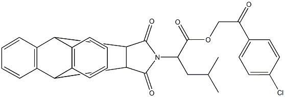 2-(4-chlorophenyl)-2-oxoethyl 2-(16,18-dioxo-17-azapentacyclo[6.6.5.0~2,7~.0~9,14~.0~15,19~]nonadeca-2,4,6,9,11,13-hexaen-17-yl)-4-methylpentanoate Struktur