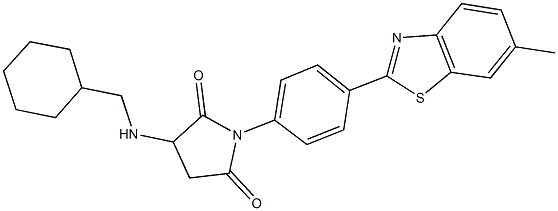 3-[cyclohexyl(methyl)amino]-1-[4-(6-methyl-1,3-benzothiazol-2-yl)phenyl]-2,5-pyrrolidinedione Struktur