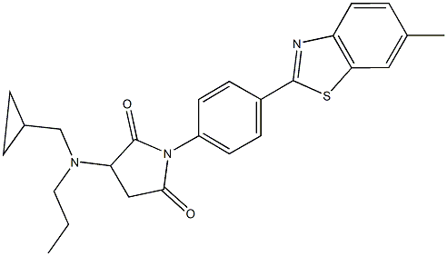 3-[(cyclopropylmethyl)(propyl)amino]-1-[4-(6-methyl-1,3-benzothiazol-2-yl)phenyl]pyrrolidine-2,5-dione Struktur