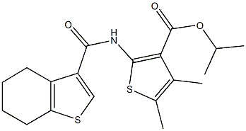 isopropyl 4,5-dimethyl-2-[(4,5,6,7-tetrahydro-1-benzothien-3-ylcarbonyl)amino]-3-thiophenecarboxylate Struktur