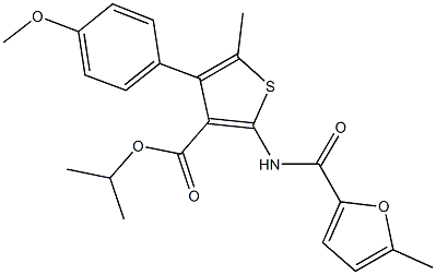 isopropyl 4-(4-methoxyphenyl)-5-methyl-2-[(5-methyl-2-furoyl)amino]-3-thiophenecarboxylate Struktur