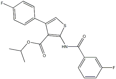 isopropyl 2-[(3-fluorobenzoyl)amino]-4-(4-fluorophenyl)-3-thiophenecarboxylate Struktur