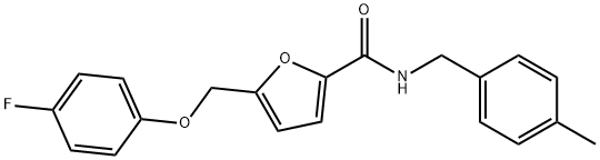 5-[(4-fluorophenoxy)methyl]-N-(4-methylbenzyl)-2-furamide Struktur