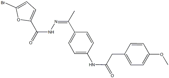 N-{4-[N-(5-bromo-2-furoyl)ethanehydrazonoyl]phenyl}-2-(4-methoxyphenyl)acetamide Struktur