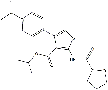 isopropyl 4-(4-isopropylphenyl)-2-[(tetrahydro-2-furanylcarbonyl)amino]-3-thiophenecarboxylate Struktur