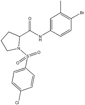 N-(4-bromo-3-methylphenyl)-1-[(4-chlorophenyl)sulfonyl]-2-pyrrolidinecarboxamide Struktur