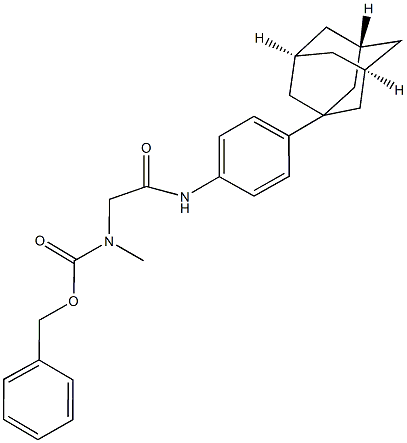 benzyl 2-[4-(1-adamantyl)anilino]-2-oxoethyl(methyl)carbamate Struktur