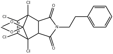 1,7,8,9-tetrachloro-10,10-dimethoxy-4-(2-phenylethyl)-4-azatricyclo[5.2.1.0~2,6~]dec-8-ene-3,5-dione Struktur