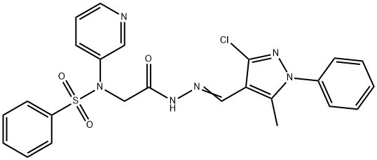 N-(2-{2-[(3-chloro-5-methyl-1-phenyl-1H-pyrazol-4-yl)methylene]hydrazino}-2-oxoethyl)-N-(3-pyridinyl)benzenesulfonamide Struktur