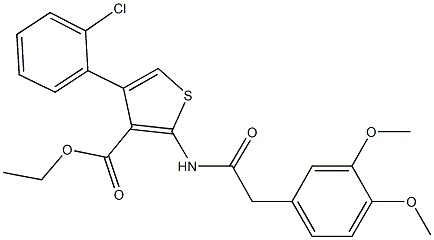 ethyl 4-(2-chlorophenyl)-2-{[(3,4-dimethoxyphenyl)acetyl]amino}-3-thiophenecarboxylate Struktur