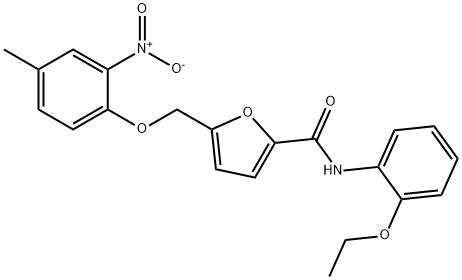 N-(2-ethoxyphenyl)-5-({2-nitro-4-methylphenoxy}methyl)-2-furamide Struktur