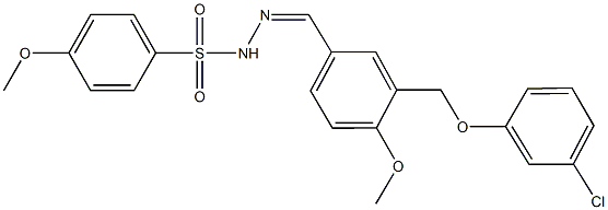 N'-{3-[(3-chlorophenoxy)methyl]-4-methoxybenzylidene}-4-methoxybenzenesulfonohydrazide Struktur