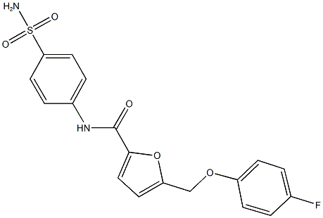 N-[4-(aminosulfonyl)phenyl]-5-[(4-fluorophenoxy)methyl]-2-furamide Struktur