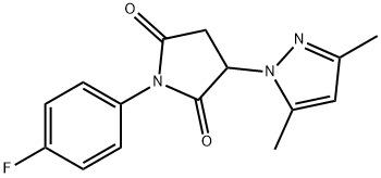 3-(3,5-dimethyl-1H-pyrazol-1-yl)-1-(4-fluorophenyl)-2,5-pyrrolidinedione Struktur