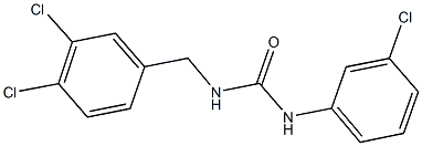 N-(3-chlorophenyl)-N'-(3,4-dichlorobenzyl)urea Struktur