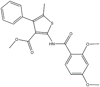 methyl 2-[(2,4-dimethoxybenzoyl)amino]-5-methyl-4-phenyl-3-thiophenecarboxylate Struktur