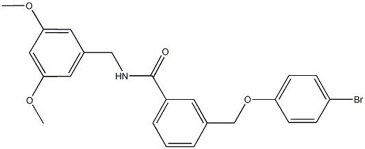 3-[(4-bromophenoxy)methyl]-N-(3,5-dimethoxybenzyl)benzamide Struktur