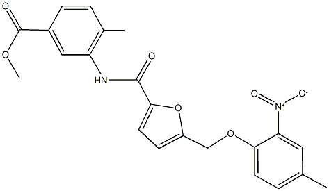 methyl 3-{[5-({2-nitro-4-methylphenoxy}methyl)-2-furoyl]amino}-4-methylbenzoate Struktur