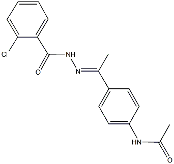 N-{4-[N-(2-chlorobenzoyl)ethanehydrazonoyl]phenyl}acetamide Struktur