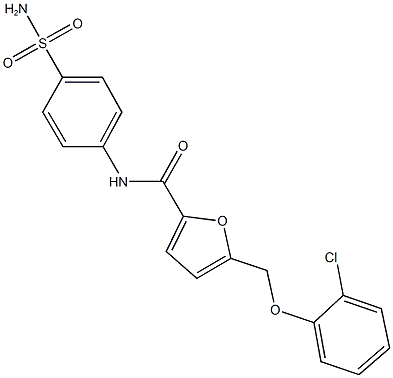 N-[4-(aminosulfonyl)phenyl]-5-[(2-chlorophenoxy)methyl]-2-furamide Struktur