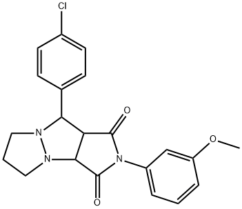 9-(4-chlorophenyl)-2-(3-methoxyphenyl)tetrahydro-5H-pyrazolo[1,2-a]pyrrolo[3,4-c]pyrazole-1,3(2H,3aH)-dione Struktur