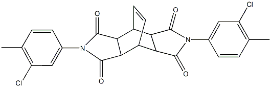 4,10-bis(3-chloro-4-methylphenyl)-4,10-diazatetracyclo[5.5.2.0~2,6~.0~8,12~]tetradec-13-ene-3,5,9,11-tetrone Struktur